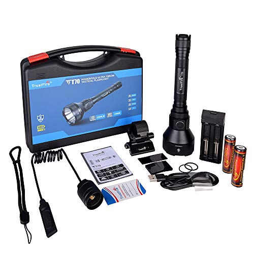Trustfire T70 Torcia Da Caccia 2300 Lumen, Torcia Led Potente Professionale, Tattica Militare Torcia Elettrica, Ricaricabile Usb Torce Alta Potenza, P