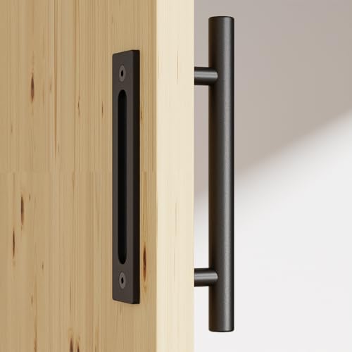 Ccjh 24Cm Nero Maniglia Per Porta Scorrevole In Legno Di Grana Maniglia Maniglia Porta Interna - Maniglia Doccia Nero