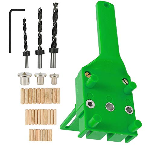 41 Pezzi Dima Per Fori A Tasca 6/8/10 Mm Dima Per Spinatura Legno Guida Per Spinatura Per Angolo Di Lavorazione Del Legno (41Pcs, Verde)