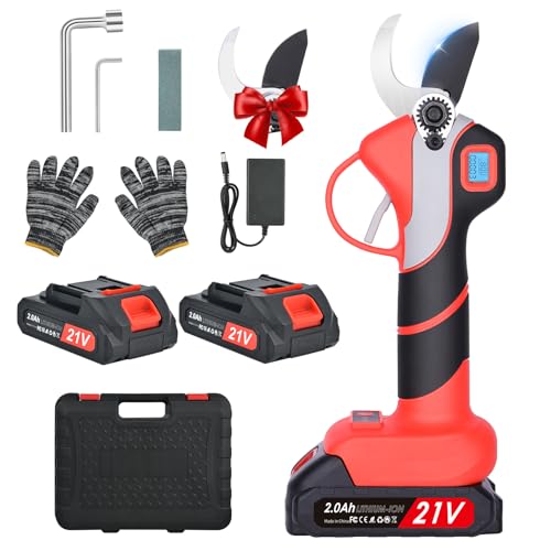 Forbici Potatura Elettriche - 35Mm Cesoie Potatura Elettriche Professionali Con 2 21V/2000 Mah Batteria - Forbici A Batteria Pruning Shears Da Potatur