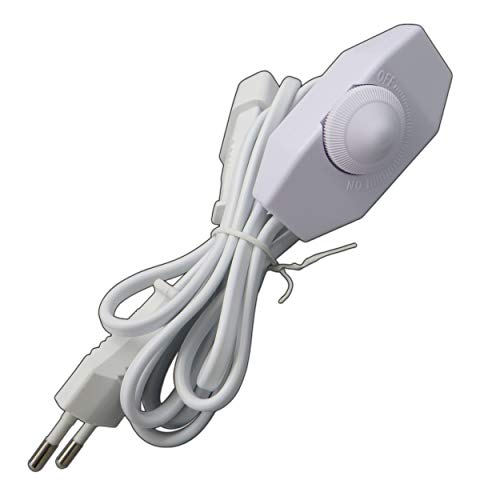 Regolatore Di Luminosità Led (Regolatore Girevole Con Cavo) 1-60 Watt A Regolazione Continua, Silenzioso, Bianco