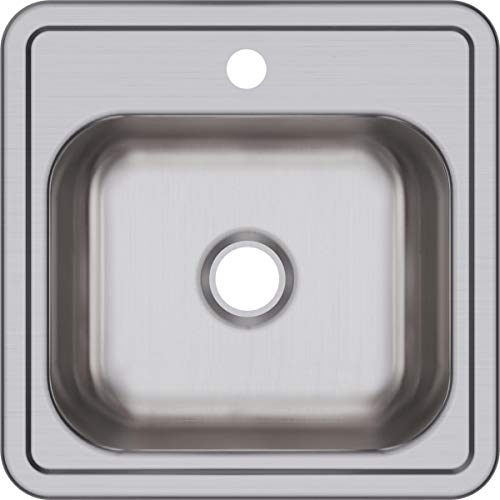 Elkay Dayton D115151 Lavello Da Bar In Acciaio Inox Con Montaggio Superiore, Satinato, Foro Singolo