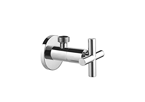 Roca A525168000 Chiave Taglio 1/2"-3/8", Aqua Cross, Valvola Ceramica, Cromo