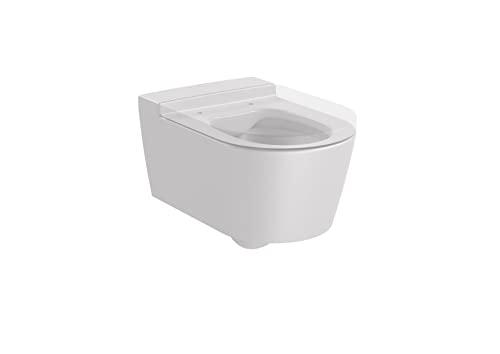 Roca, Inspira,Round Tazza Sospesa Rimless Con Uscita Orizzontale, Colore Perla, 370 Mm X 560 Mm X 440 Mm, A346527630