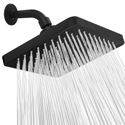 Sparkpod Fixed Shower Head - High Pressure Rain - Luxury Modern Chrome Look - Easy Tool Free Installation - The Perfect Adjustable Replacement (Matte