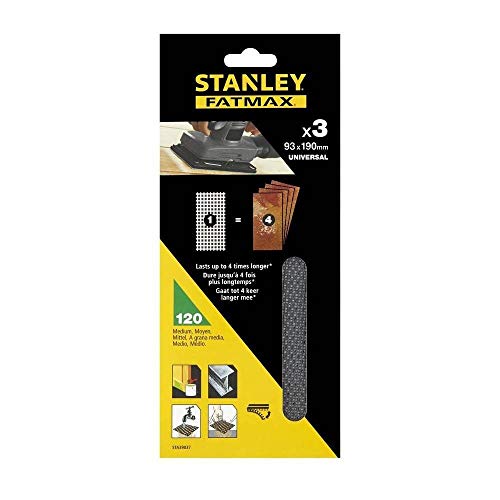 3 Hojas De Lija De Malla 1/3 (93X190Mm), Con Velcro, Grano 120