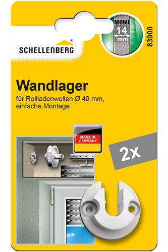 Schellenberg 83900 Cuscinetto A Muro Mini Set Di 2 Pezzi Per Tapparelle Avvolgibili, Adatto A Alberi Ottagonali Con Diametro Di 40 Mm