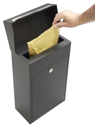 Arregui Bigen Ep1004 Cassetta Postale In Acciaio Per Posta E Pacchi Piccoli | Cassetta Deposito Pacchetti | 46 X 28,5 X 16 Cm | Nera
