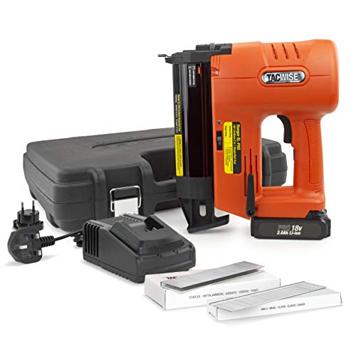 Tacwise 1506 Ranger El-Pro Graffatrice/Chiodatrice 2 En 1 A Batteria Da 18V, Caricabatterie E 2000 Punti E Chiodi, Utilizza Punti Di Tipo 91 E Chiodi