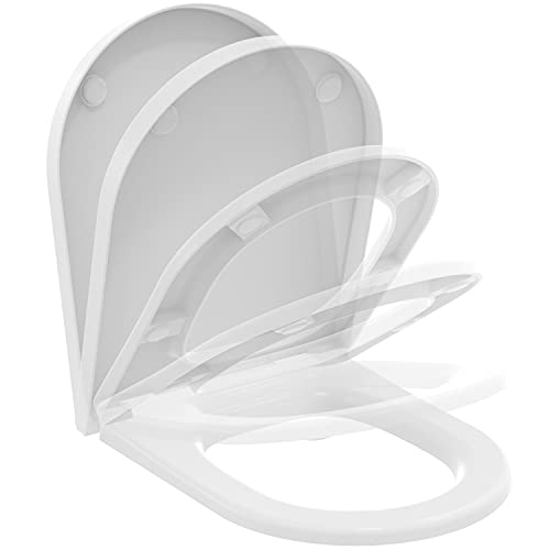Ideal Standard - Blend Curve, Copriwater Dedicato Serie Blend Curve, Copriwc Avvolgente Con Chiusura Rallentata, T3760V1, Bianco Seta