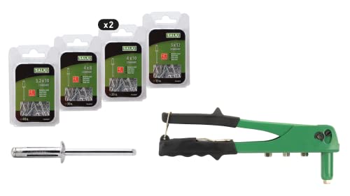 Salki Confezione Rivettatrice Rsk B50 + Rivetto Da 3,2 X 10 Mm (40 Pezzi) + Rivetto 4 X 8 Mm (30 Pezzi) + Rivetto 5 X 12 (15 Pezzi)