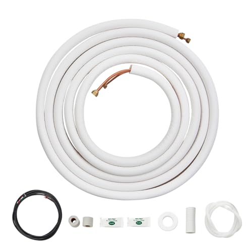 Vevor Set Mini Split Line Da 7620 Mm, Tubi In Rame Con Diametro Esterno 6,4 E 9,5 Mm E Isolamento A Triplo Strato, Ricchi Accessori Per Apparecchiatur