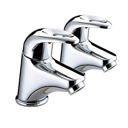 Bristan, Coppia Di Rubinetti Per Lavabo Java, Argento (Chrome)