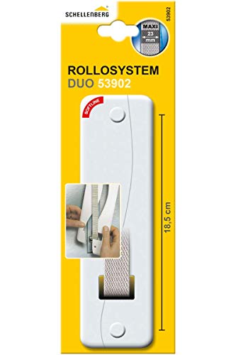 Schellenberg 53902 Placca Tapparelle Avvolgibili Duo Maxi: 23 Mm Di Larghezza Del Nastro, Piastra Tapparella Con Spaziatura Dei Fori 18,5 Cm, Bianco,