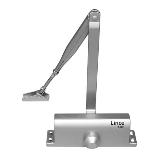 Lince Force 2-3 - Chiudiporta Per 40-60 Kg, Colore: Argento