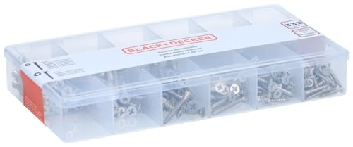 Black+Decker Assortimento Di Viti - 332 Pezzi - Ph1 - Ph2 - Set Di Viti Per Legno