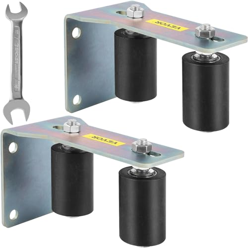 Vevor Guida A Rulli Per Cancelli 3" Scorrevole In Nylon Nero Verniciato In Zinco Con Staffa A L E Bulloni Regolabili Gruppo Di Supporto Confezione Da