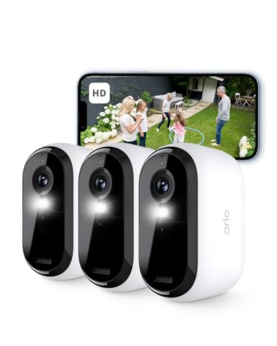 Arlo Essential 2 Telecamera Wifi Esterno Senza Fili, Hd, Telecamera Wifi Interno, Sirena Allarme Casa, Sensore Di Movimento, Visione Notturna A Colori