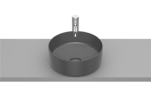 Roca, Inspira,Round - Lavello Fineceramic® Da Piano Di Lavoro, Colore: Onyx, 370 Mm X 370 Mm X 140 Mm, A327523000