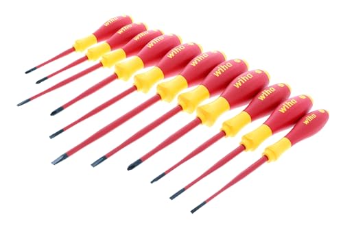 Wiha 32198 - Set Di Cacciaviti Isolati Sottili, 11 Pezzi