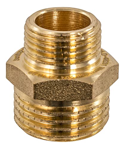 Sanitop-Wingenroth Doppio Nipplo Di Riduzione Con Tipo 1 '' Ag X 3/4 '' Ag, Raccordo Con Due Filettature Esterne, Doppio Connettore, Raccordo Filettat