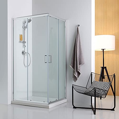 Kiamami Valentina Cabina Doccia 70X90 In Cristallo Completa Di Piatto Doccia In Ceramica 6Cm