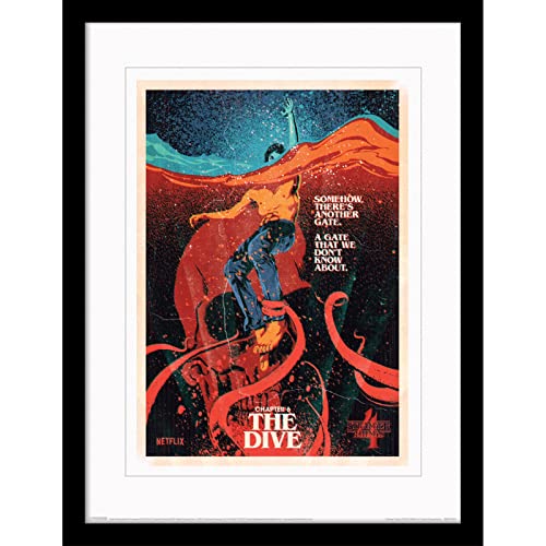 Pyramid International Stranger Things Poster Con Bordo E Cornice Nera (Capitolo 6 – The Dive) 30 Cm X 40 Cm E Arte Da Parete Stranger Things - Prodott