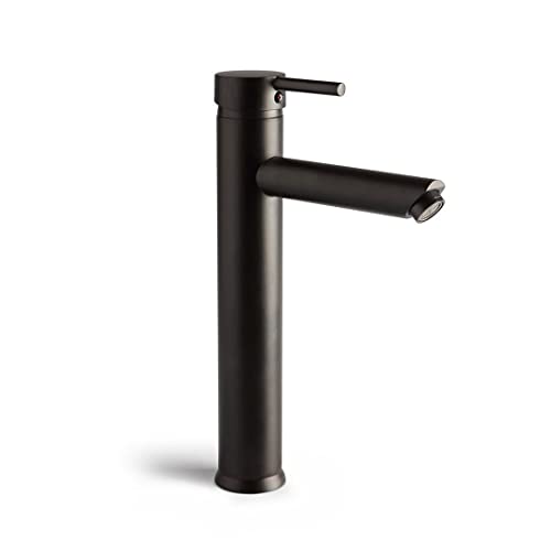 Kiamami Valentina Rubinetto Alto Per Lavabo Bagno Nero Opaco