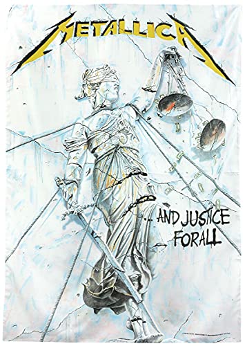 Heart Rock Bandiera Originale Metallica And Justice For All, Tessuto, Multicolore, 110X75X0.1 Cm
