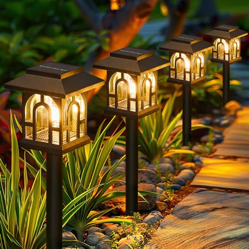 Neemo 8 Pezzi Luci Solari Da Giardino, Vintage Lampade Solari Da Giardino Con Luce Bianca Calda, Ip65 Impermeabile Luce Solare Led Esterno Per Prato,
