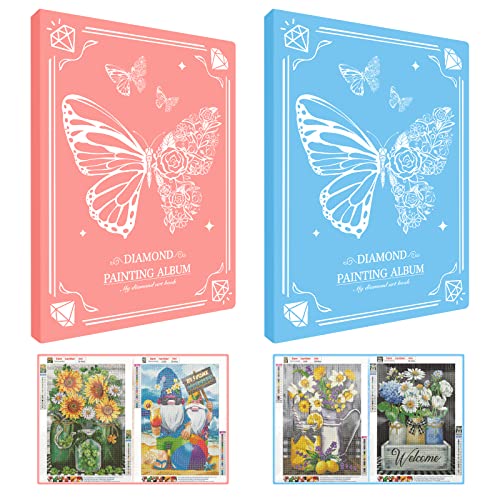 Tavada 5D Diamond Painting Album,2 Pezzi A3 Pagine Diamond Painting Storage Book,Libro D'Arte Di Pittura Di Diamanti,Accessori Per La Pittura A Diaman