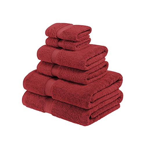 Superior Set Di Asciugamani In Cotone Egiziano, 900 G, Rot, 6 Pezzi