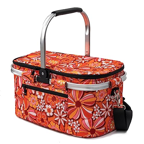 Solance - Cestino Pieghevole Impermeabile Per Picnic, Shopping O Dispositivo Di Raffreddamento Con Cinghia - 25L