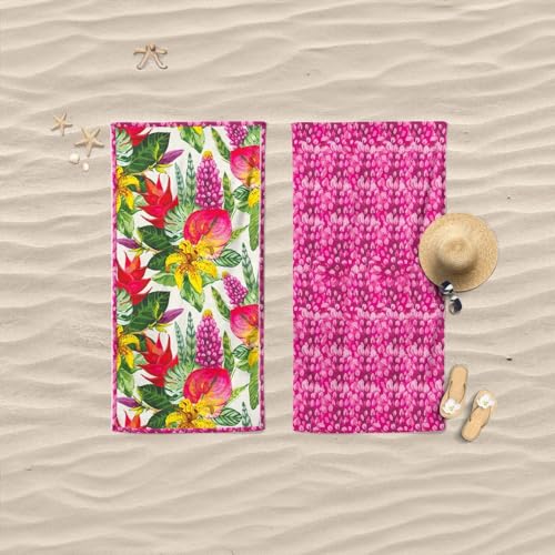 Lisola Telo Mare In Microspugna, Fantasia Floreale, Stampa Doubleface, Ideale Per Spiaggia, Mare E Piscina, 90 X 170 Centimetri, Modello: Lilium