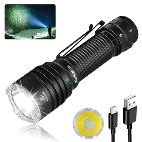 Wurkkos Tattica Torcia Led Ricaricabile - Ts23 5000 Lumen Torcia Led Super Luminose Lungo Raggio 482 M - Torcia Tattica Con Porta Tipo C Interruttore