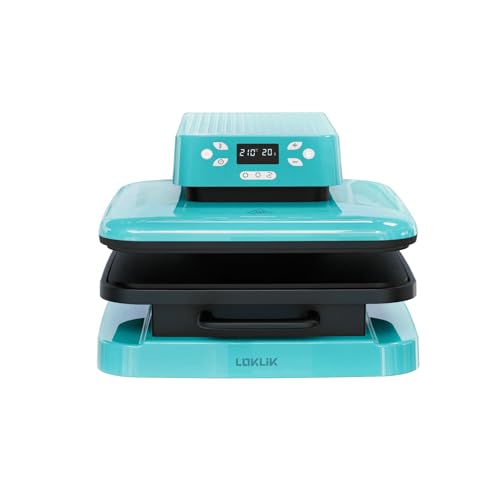 Loklik Auto Heat Press Termica Compatta Termoadesiva, Stampa Tessile, Blu, 50 X 40 X 30 Cm