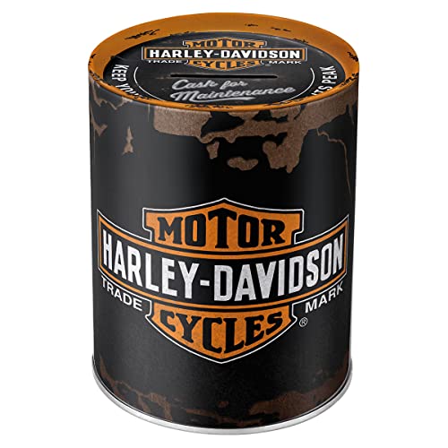 Nostalgic-Art Retrò Harley-Davidson – – Idea Regalo Per Amanti Di Moto, Salvadanaio In Metallo, Scatola Dei Soldi Lamiera, 1 L