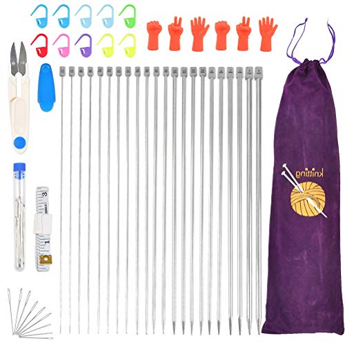 Cenben 50 Pcs Ferri Da Maglia 35 Cm Ferri Da Maglia Acciaio, Ferri Dritti Da Maglia,Ferro Da Maglia A Punta Artigianali Ferri Da Maglia Per Maglione J