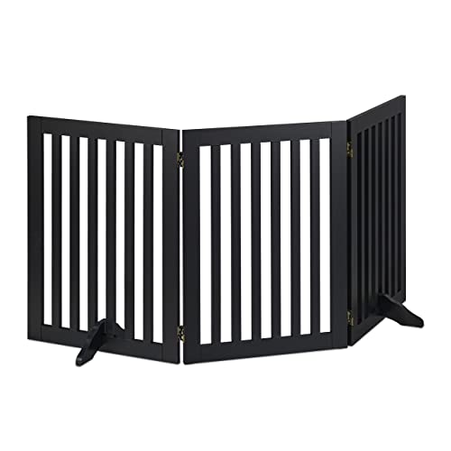 Relaxdays Cancelletto Per Bambini, Barriera Per Cani E Neonati, Recinzione Per Scale, Cancellino Hxl: 92 X 154 Cm, Nero, 100% Fibra Di Legno, 1 Pz
