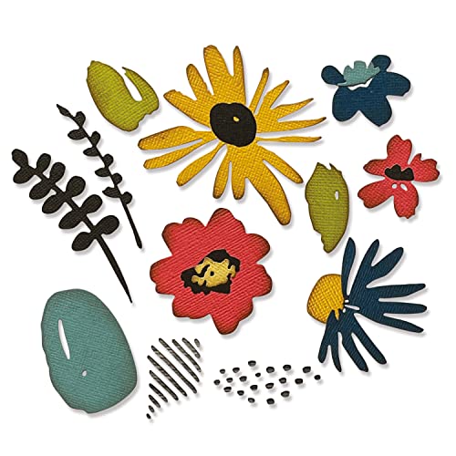 Sizzix Thinlits Die Set 11Pk Modern Floristry Di Tim Holtz | 665853 |Capitolo 2 2022, Multicolor, One Size