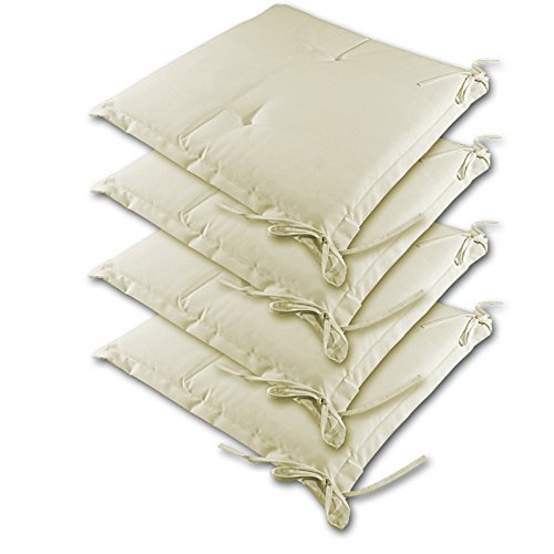 Detex 4X Cuscini Per Sedia Sydney Resistenti All'Acqua Cuscino Coprisedia Interno Esterno Crema