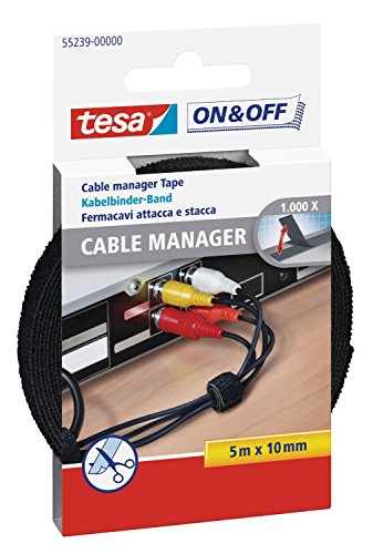 Tesa On Off Cable Manager 5 Mx10 Mm Nero Universale