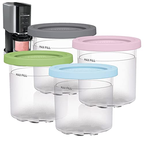 Creami Pinta Contenitori Per Ninja Creami Confezione Da 4 Pinte E Coperchi Per Gelato Ninja Creami Ice Cream Nc299Amz & Nc300S Riutilizzabili E Lavabi