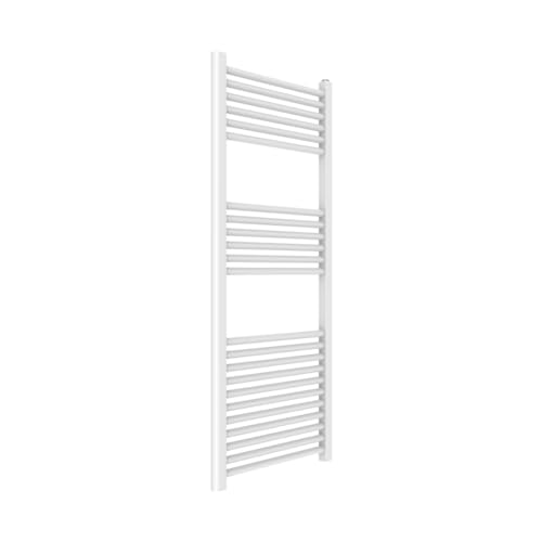 Kiamami Valentina Scaldasalviette 50X120Cm In Acciaio Bianco 23 Tubi Orizzontali