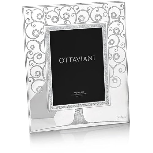 Ottaviani Portafoto Della Collezione Albero Dell'Amore In Cristallo E Foglia Argento Tecnologia Silver Foil Cm 13X18
