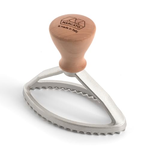 Marcato Stampo Per Ravioli E Biscotti, Forme Per Ravioli, Formine Per Biscotti, In Legno Massello E Alluminio Prossofuso, Stampino Ovale Da 100 Mm