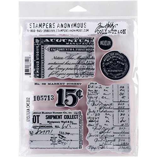 Art Gone Wild Tim Holtz Eccetera Cling Timbro Set, Multicolore