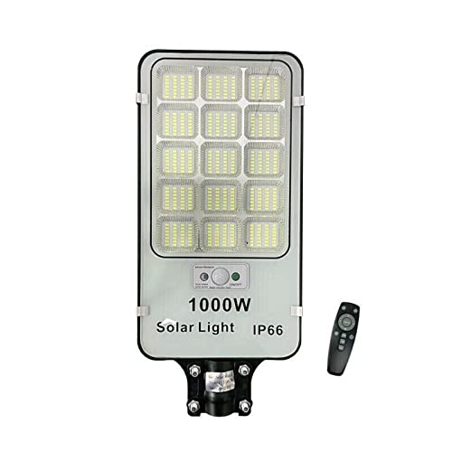 Antdau71 - Lampione Solare Led Esterno 1000W Con Sensore Crepuscolare E Di Movimento Dotato Di Telecomando, Lampione Solare 420 Led Ip66 6500K