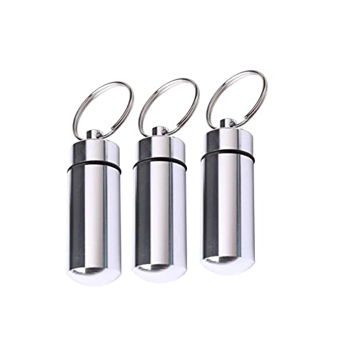 Piccolo Contenitore Per Pillole,3Pz Mini Contenitore Per Pillole In Alluminio Con Portachiavi Contenitore Porta Per Pillole Medicinale Per Riporre Pic