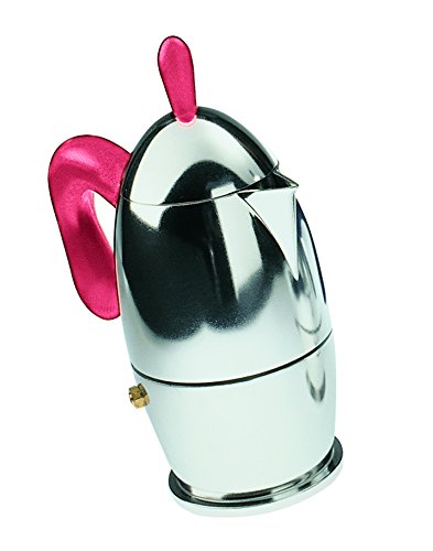 Guzzini Caffettiera Zaza Per 6 Tazze Gocce, Rosso Chiaro, 10.5 X 15.5 X H23 Cm